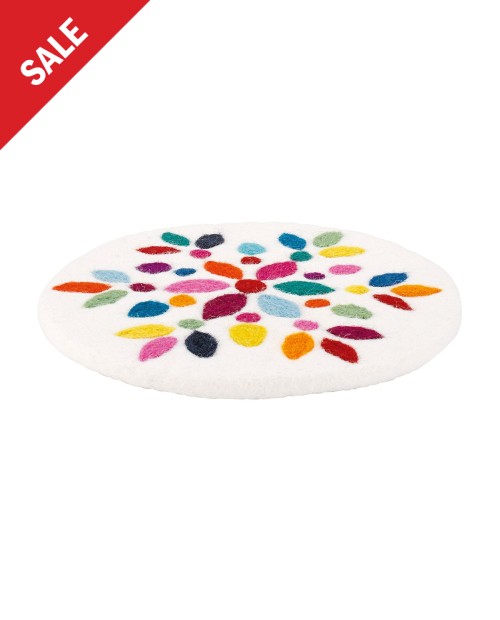 Suport rotund din lana, multicolor, 21 cm, Lana Fiore - CILIO